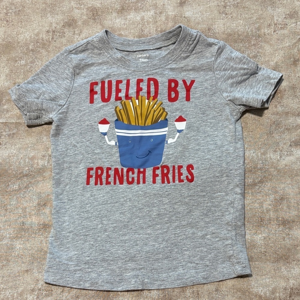 Carter's Gray T-Shirt with French Fries Graphic